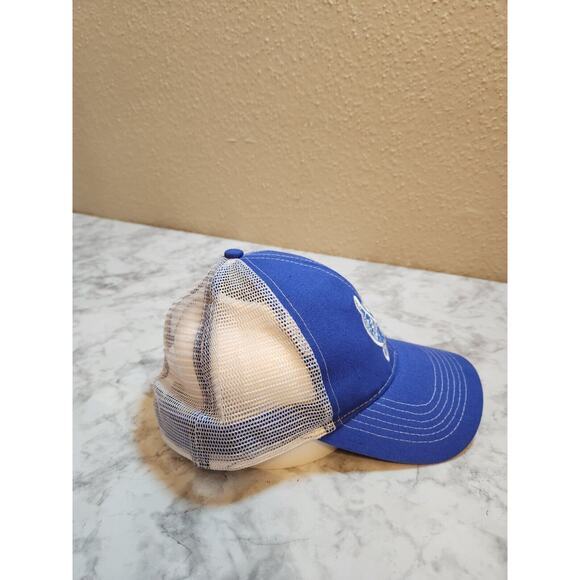 Mens CCA Headwear Blue White Fish Embroidered Logo Snapback Hat One Size - Picture 4 of 6